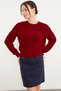 Knitwear Sweater with Hair Knit Detail - Red