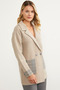Plaid Detailed Double Breasted Knitwear Jacket - Mink - 2