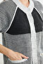 Short Sleeve Snap Fastener Long Wool Knitwear Cardigan - Gray - 5