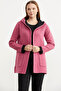 Woolen Knitwear Jacket with Pockets and Hood - Rose - Black