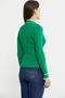 High Neck Knit Sweater with Button Detail on the Sleeve - Green - 6