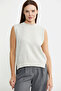 Wool Knitwear Sweater - Open Back and Tie, Bone Model - 2