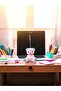 Cute Pink Bear of Luck and Abundance Photo Note Holder Office Desk Holder Gift