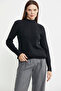 Half Fisherman Motif Knitwear Sweater - Black - 3