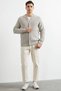 Half Fisherman Buttoned Knitwear Cardigan - Mink - 2