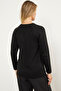 Tunic Knit Sweater with Hair Braid Detail - Black - 4