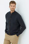 Stand Collar Buttoned Knitwear Cardigan - Anthracite