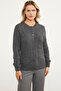Honeycomb Knitted Buttoned Knitwear Cardigan - Dark Gray - 5
