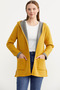 Woolen Knitwear Jacket with Pockets and Hood - Sun - Gray