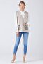Women's Zippered Knitwear Vest with Pockets - Beige - Anthracite - 2