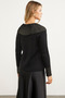 Shawl Collar Pearl Studded Knitwear Sweater - Black - 6