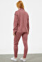 Stand Collar Comfortable Fit Tracksuit Set - Rose - 6