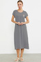 Embroidery Detailed Marine Combed Cotton Dress - Black - 2