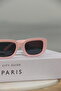 Black Ultraviolet 400 Protected Glass Pink Frame Women's Sunglasses - 2