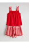 Lcw Kids Red Plaid Girls Blouse and Shorts 2-Pack