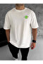 Men's Crew Neck Printed Oversize T-Shirt - White