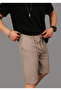 Men's Striped Stretchy Jogger Capri Shorts with Elastic Waist Button Back Pocket Zipper