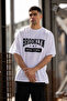 Men's Crew Neck Printed Oversize T-Shirt - White - 3
