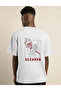 Men's Crew Neck Oversize Printed T-Shirt - White - 2