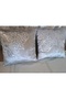 2 Pieces Velvet Cushion Cover/40X40Cm/Silvery Faux Leather Embroidered/Grey Silver - 5