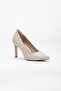 Women's Thin Heeled Stiletto Gold Shiny Material Mirrored Jurdan - 4