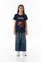 100% Cotton Cherry Printed Crew Neck Girl's T-Shirt - 5