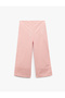 Striped Cotton Elastic Waist Loose Fit Wide Leg Trousers