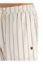 Men's Viscous Linen Claret Red Striped Cream Single Bottom C2T2N7O04 - 4