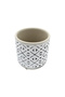 Ceramic pot 9x9 cm triangle pattern - 3