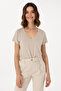 Women's Stone V-Neck Basic T-Shirt 50300829-Vr049