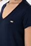 Women's Navy Blue V-Neck Basic T-Shirt 50300829-Vr033 - 7