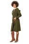 Long Sleeve Flannel Hazel Double Pocket Belt Detailed Autumn and Winter Jacket Khaki Hk - 3