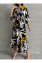 Women's Double Breasted Neck Slit Long Summer Dress - 2