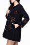 Long Sleeve Hooded Action Flannel Autumn and Winter Coat Black Syh - 3