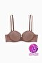 Extra Padded Double Push up Strapless Bra - Bronze Brown Micro Fabric with Removable Straps - 2