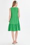 Women's Grass Green Sleeveless Skirt Ruffled DRESS ARM-18Y001156 - 5