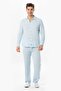 Long Sleeve Muslin Summer Men's Shirt Ice Blue Bmv - 5