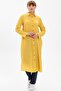 Long Sleeve Collared Seersucker Seasonal and Summer Tunic Yellow Yellow