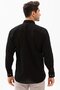 Long Sleeve Sile Cloth Single Pocket Men's Summer Shirt Black 3003 - 2