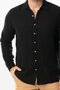 Long Sleeve Muslin Summer Men's Shirt Black Syh - 3