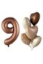 9 Year Old Foil Balloon Set with Chocolate Caramel Heart