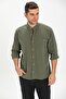 Long Sleeve Şile Cloth Judge Collar Single Pocket Men's Summer Shirt Khaki 3049 - 4