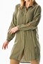 Long Sleeve Deck Shirt Collar Summer Muslin Tunic Khaki Hk - 3