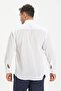 Long Sleeve Sile Cloth Single Pocket Men's Summer Shirt White 3001 - 2