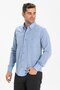 Long Sleeve Slim Fit Şile Fabric Single Pocket Men's Summer Shirt Blue 3032 - 3