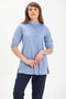 Women's Şile Bezi Hakim Collar Summer Tunic Blue 3032