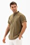 Short Sleeve Slub Cotton Bodrum Men's Summer Tshirt Khaki 3049 - 3