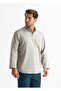 Long Sleeve Sile Cloth Single Pocket Prevailing Collar Men's Summer T-shirt Stone 3031 - 3