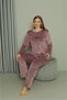 Fashion Line Large Size Women's Velvet Purple Pajama Set 20628 - 2