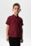 Short Sleeve Slub Cotton Bodrum Summer Boys' T-Shirt Dark Claret Red 3068